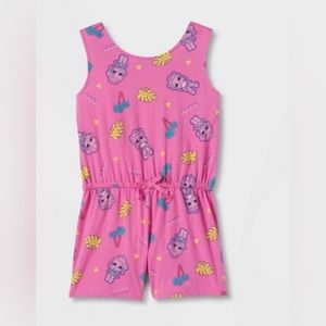 NWT Girls L.O.L.‎ Surprise! Romper Pink L One-Piece New Mad Engine Solid Bow